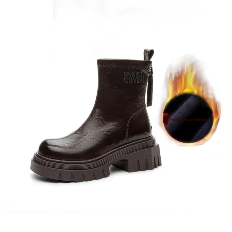 CHOVO Ankle Boots Women's Black/Burgundy/Brown-22