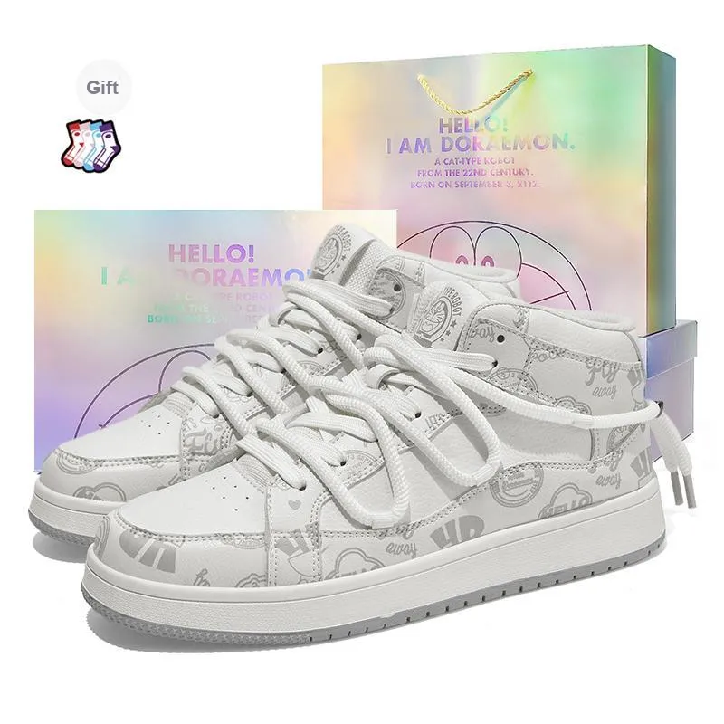 DoraemonA Box Limited Edition Puffy Shoes Low-Top Skateboard Shoes Unisex-352