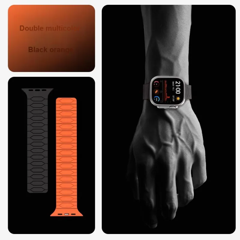 Soul Cool Apple Compatibility Watch Band Compatibility 42/44/45/49mmAppleWatch Silicone Material-7