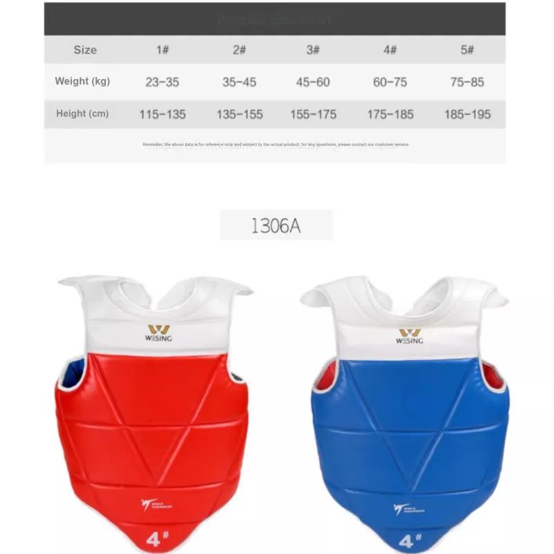 WESING Taekwondo Equipment Microfiber Fabric, Sponge Liner Unisex Red-4