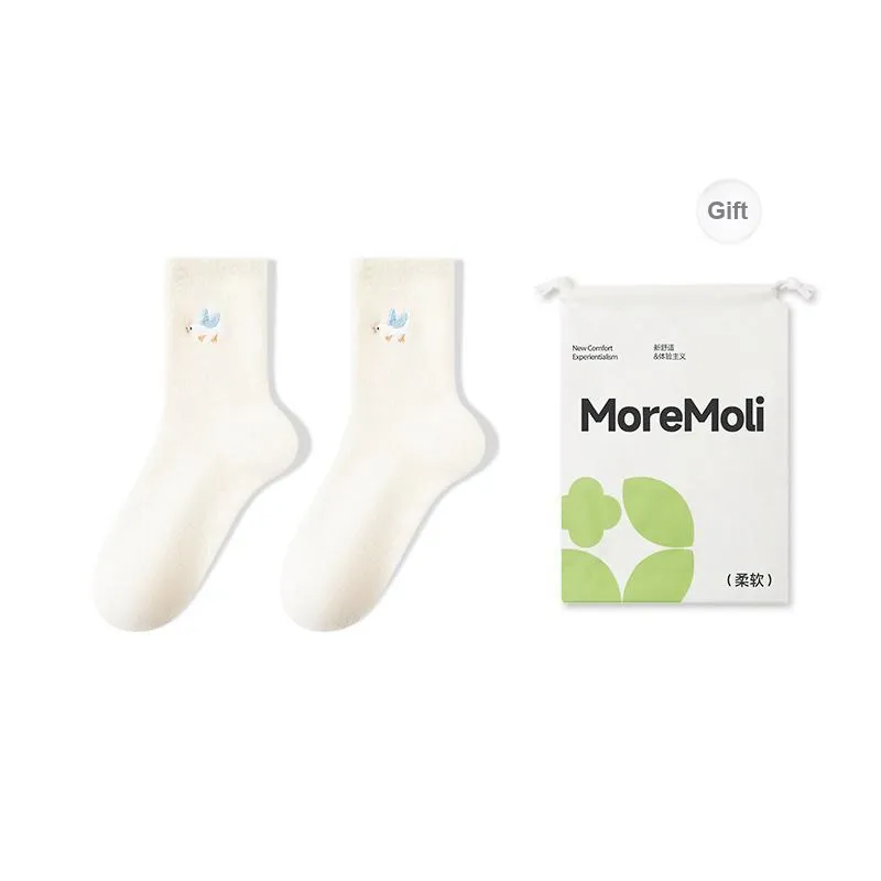Moremoli Mid Calf Socks Women's Shopping Bag Combo Set-3