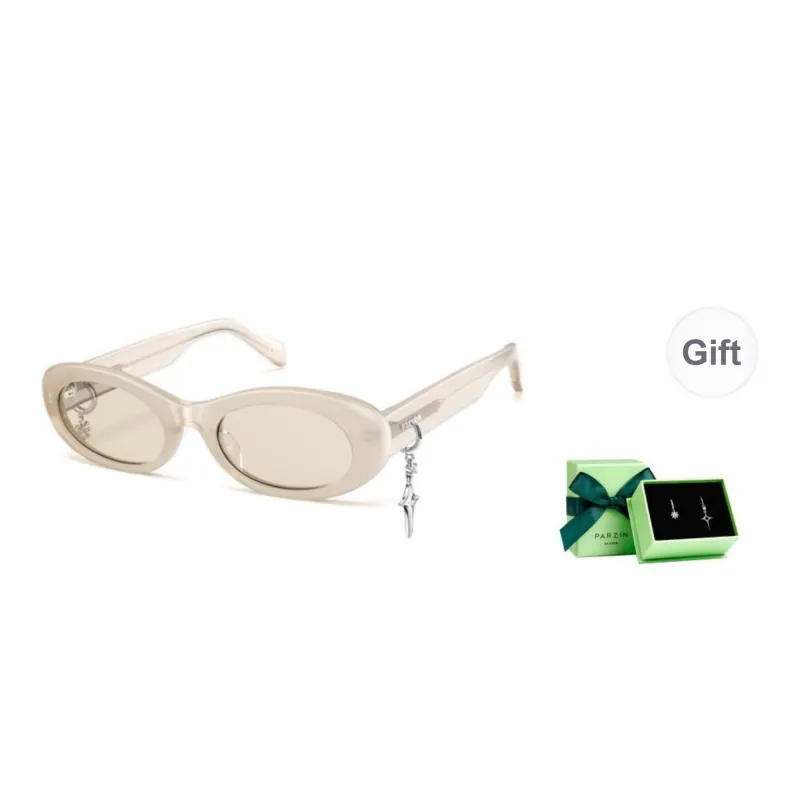 PARZIN Plate Frame Oval Sunglasses Women's-11