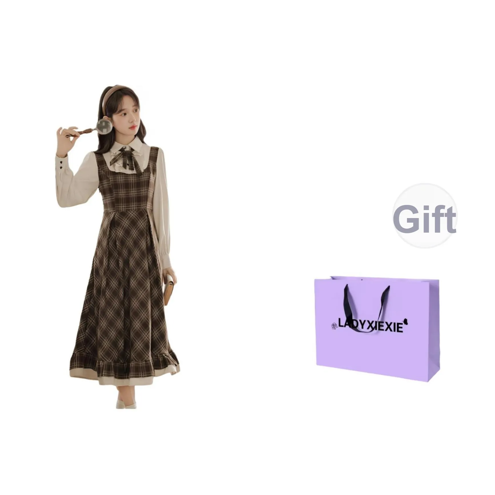 LADYXIEXIE Длинное платье с длинными рукавами женское