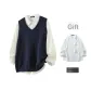 Navy Blue+White[Shirt]