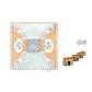 Orange Silk Scarf with Button Box (Random 1 Pc)