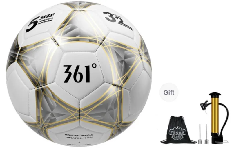 361° Size 5 Soccer PVC Machine Stitched Soccer Ball Unisex-0