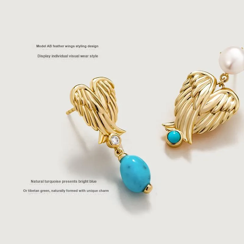 Amber Lollipop Pearl Turquoise Earrings Women's-1