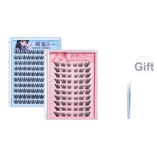 BQI Клей Бесплатно Новый китайский стиль Suda Ji Накладные ресницы Натуральный Маленький Пламя Легкий Один Кластер