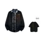 Black (Comes with One Random Color 100% cotton Short-Sleeved Shirt T-Shirt)