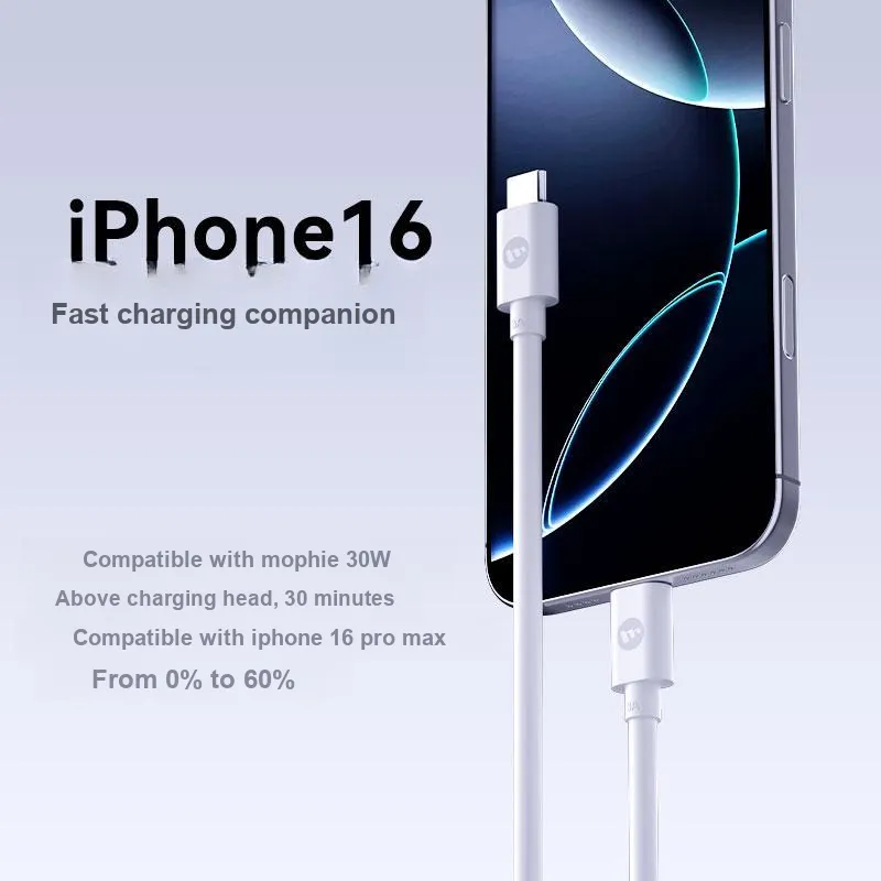 Mophie 1m Type c To Type c Compatibility IPhone 16, Apple 15, Huawei, Android Cables-5