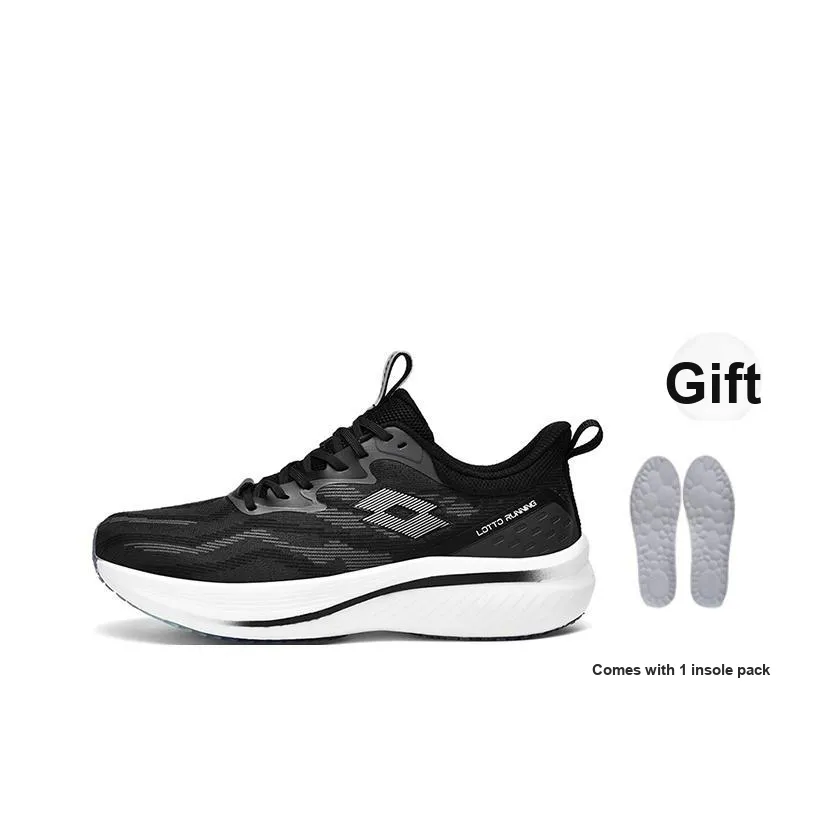 LOTTO Frozen PRO Slip-resistant Abrasion-resistant Low Top Беговые кроссовки Мужские Черный Белый