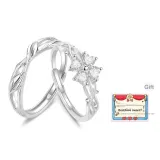 [Best Loved Award-White Classic Couple Rings]Thorn Four-Leaf Clover