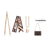 Vegetable Tanned Leather Adjustable 90-120cm+Silk Scarf+26cm Copper Decorative Chain (Accessory Included)