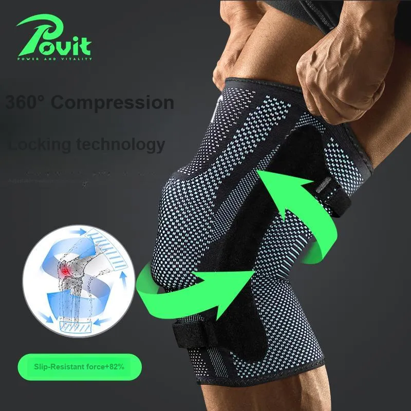 POVIT Knee Pads Rubber Elastane Silicone Running, Badminton, Basketball Men's-1