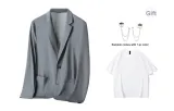 Dark Gray (Short-Sleeved T-Shirt+Brooch)