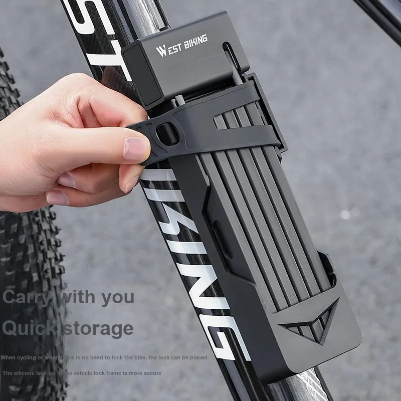 WEST BIKING Bicycle Locks Folding Lock-4
