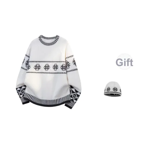 Двойная рыба Белый Унисекс Свитера