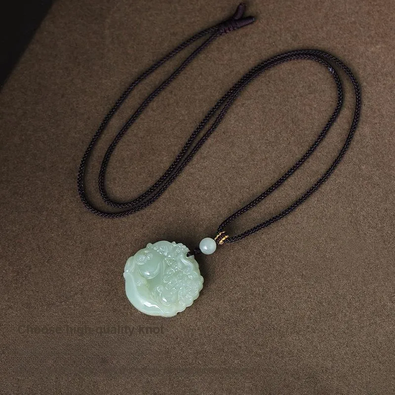 WEITIANXUAN Hetian Jade Pendants Green Jade Unisex-2