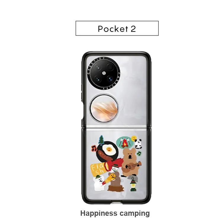 CASETIFY PC+TPU Material Happy Camping Phone Cases Compatibility With HUAWEI Pocket 2-1