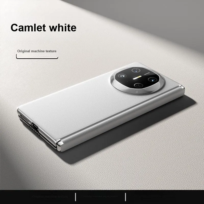 ZHUOJI Vegan Leather Material Center Axis Plain Leather Magnetic Phone Case Compatible Huawei Mate 6-1