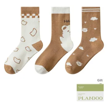 PLANDOO Knee High Socks Women's Shopping Bag 3 Pack
