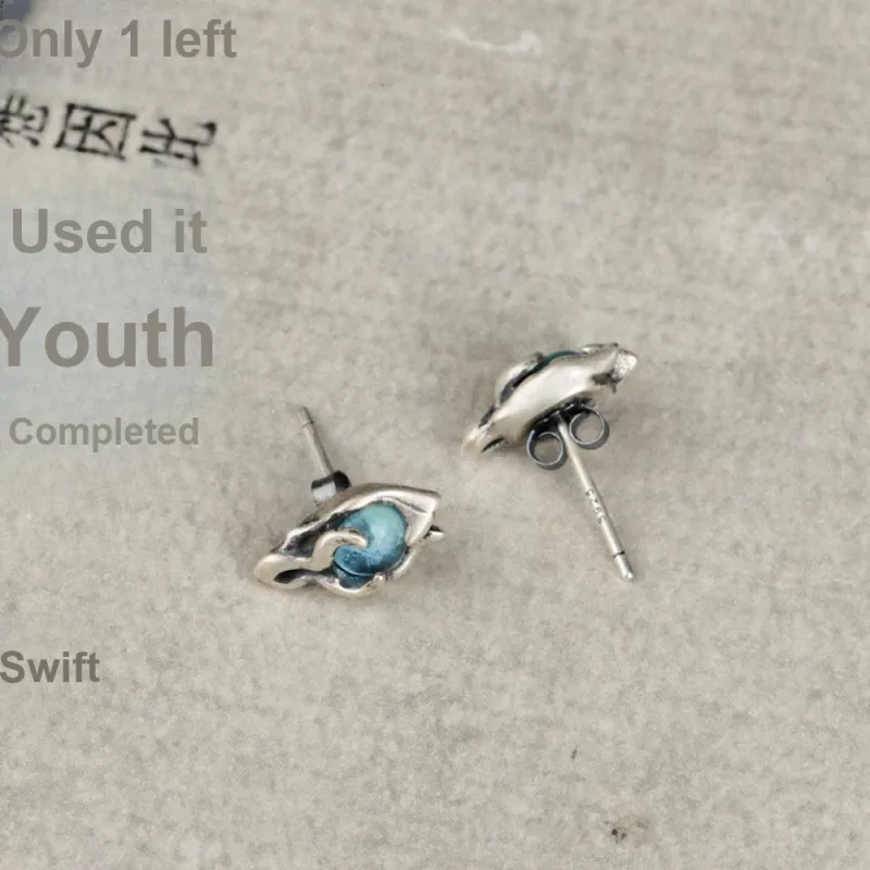 KING OF BLING 925 Silver Resin Stud Earrings Unisex-3
