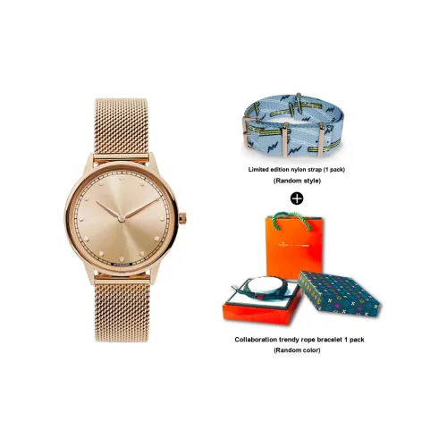 HYPERGRAND Наручные часы Кварцевый механизм Ремешок из нержавеющей стали Золотой циферблат Женские часы MWSPRRGLD