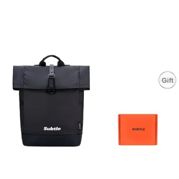 Subtle PU, Fabric Backpack Large Size Unisex Black/Brown/Green