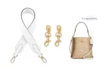 Coach Mollie Black Wide Strap 64cm+Gold-Tone Pig Nose Chain 7cm[2 Pack]