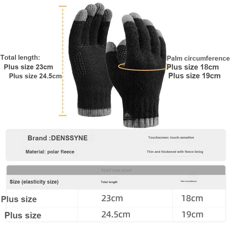 DENSSYNE Antarctic Fleece Knit Gloves Men's-8