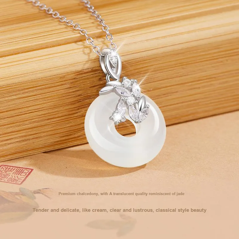 MOLADY Chalcedony Natural Jade Necklace For Women's Women's-2