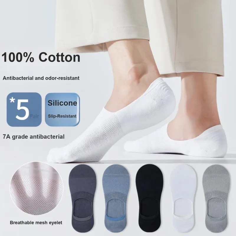 MIIOW No Show Socks Men's 5 Pack Mixed Color-4