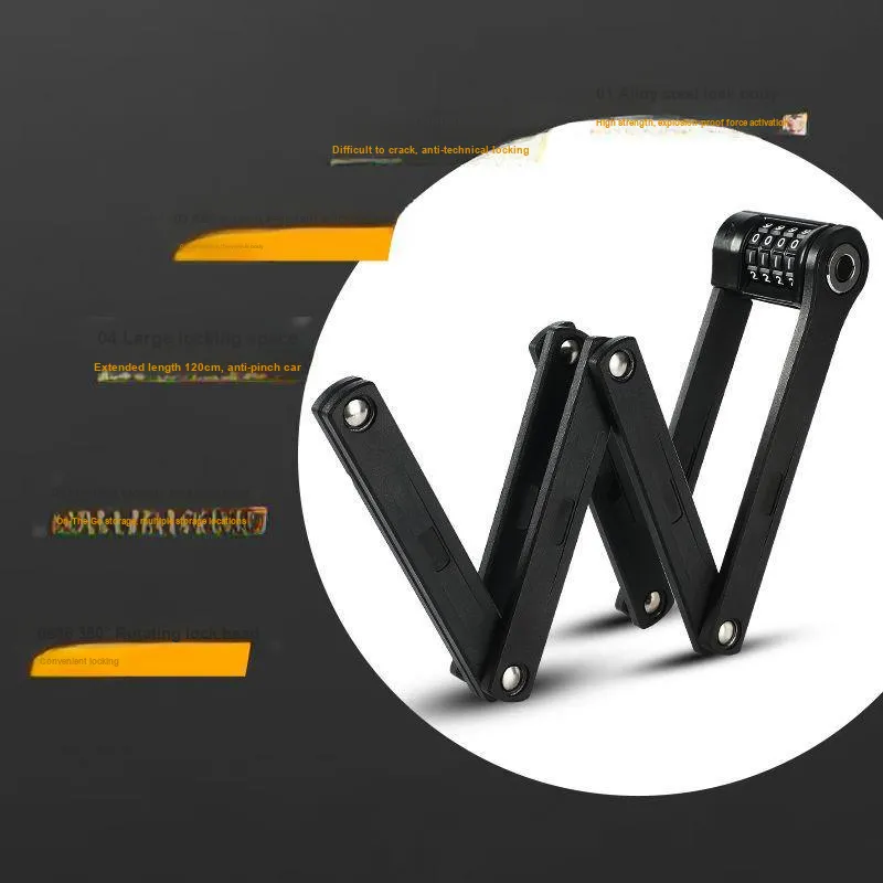WEST BIKING Bicycle Locks Anti Squeeze And Rust Resistant Coded Lock-3