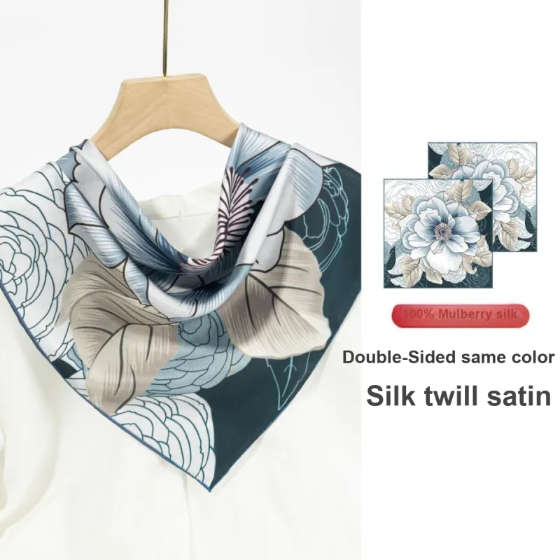 Shanghai Story 100% Mulberry Silk Scarves Women's Fragrant Tea Elegance, Gift Box Set-21