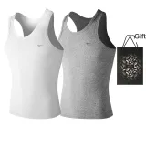Fits Well 2 Pack (White+Heather Gray) 2 Pcs, Easy to Wash!