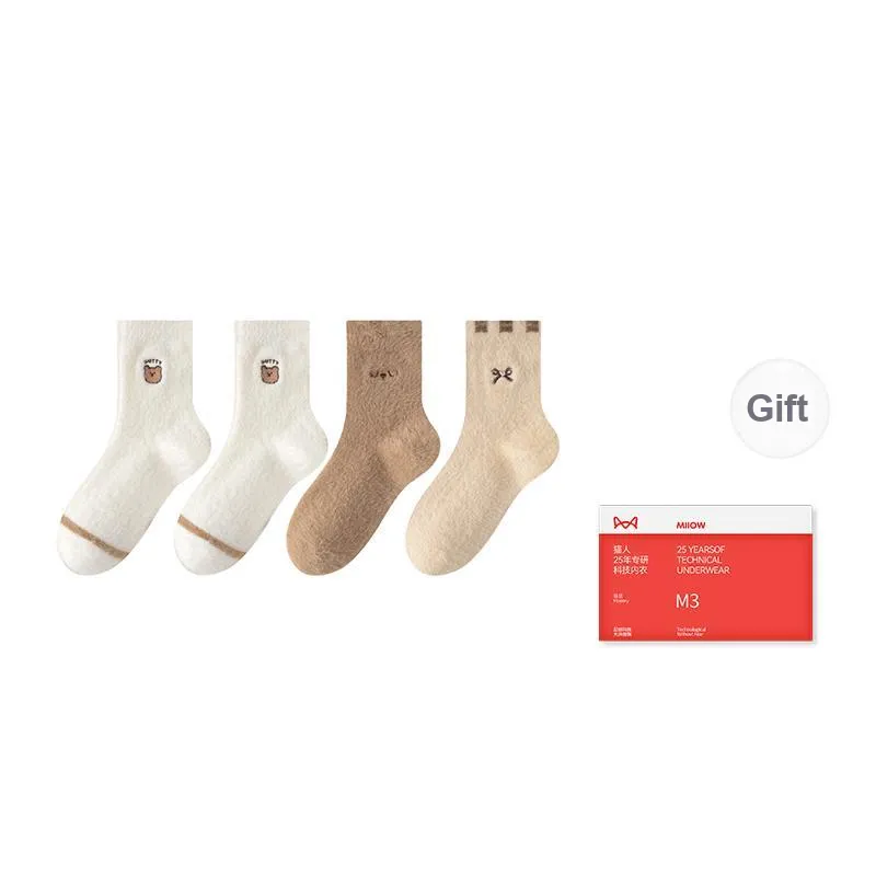 MIIOW Trend Party Series Mid Calf Socks Women's Shopping Bag 4 Pack-10