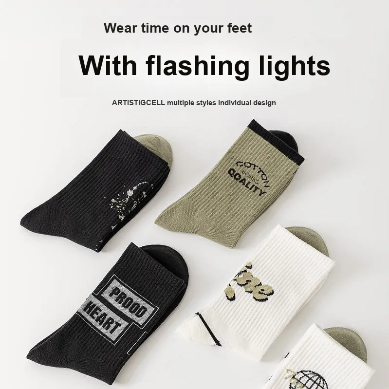 FIRS Mid Calf Socks Men's 5 Pack Mixed Color-3