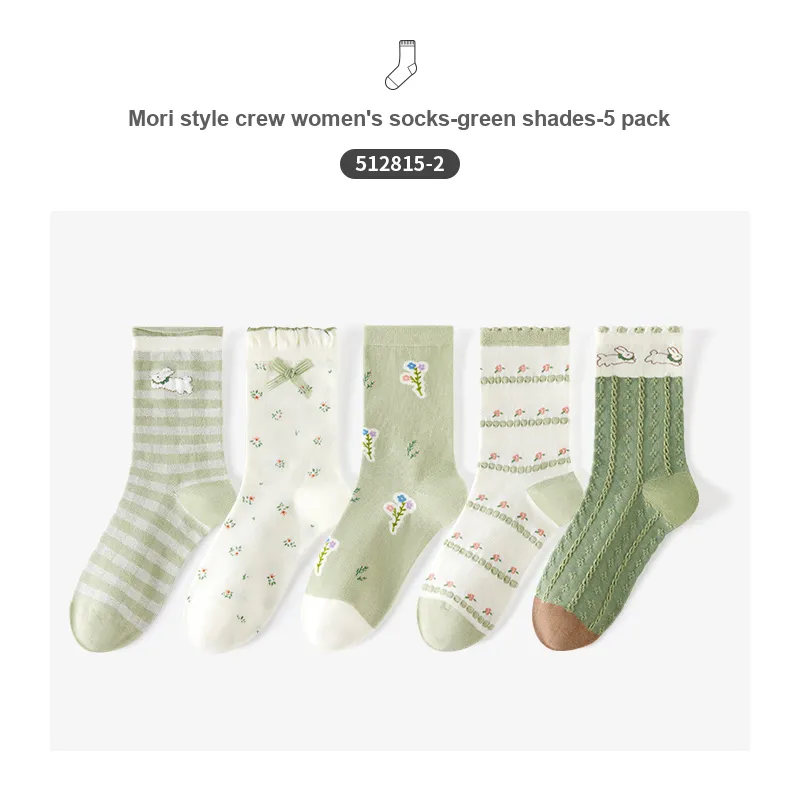 Caramella Mid Calf Socks Women's 5 Pack-5