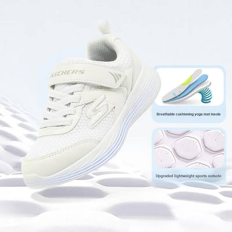 Skechers Go Run 400 V2 Slip Resistant Cushioning Abrasion Resistant Low Top Kids Lifestyle Shoes White Teenagers-2