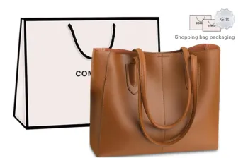 COMELY Cow Leather Commute Bag Large Bag Tote Bag Shoulder Bag Women's Caramel/Coffee