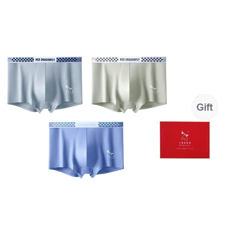RED DRAGONFLY Cotton Panties Men's 3 Pack Gift Box Set-9