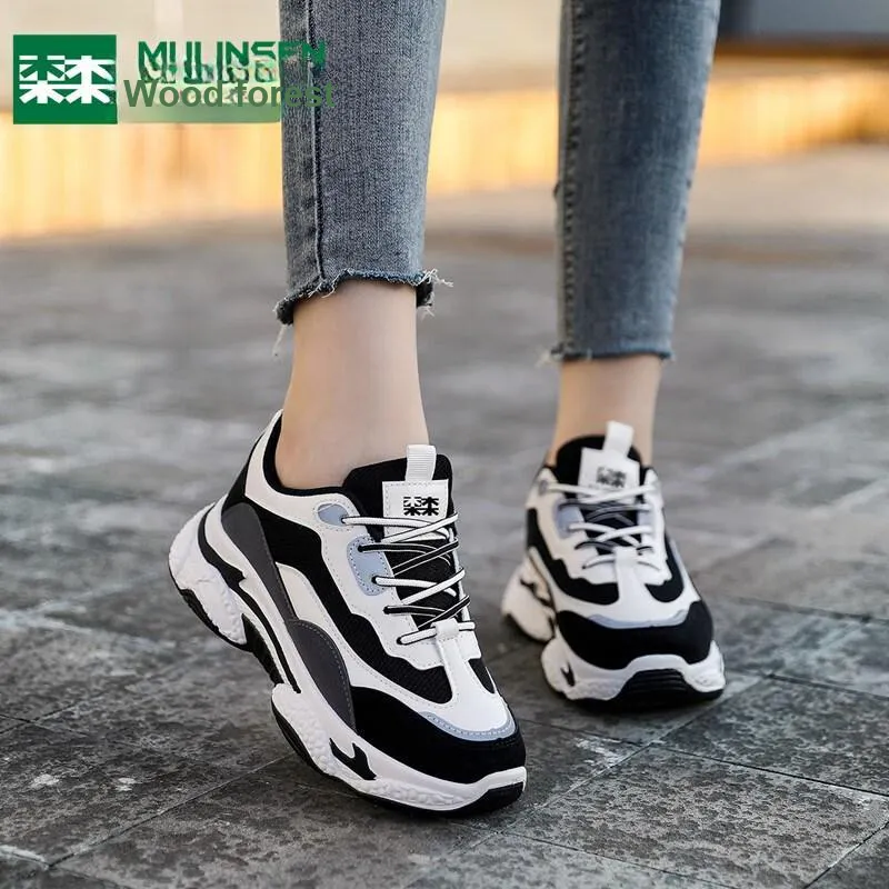 Mulinsen Comfortable And Versatile Height Increasing Slip-Resistant Chunky Sneakers Women's-1
