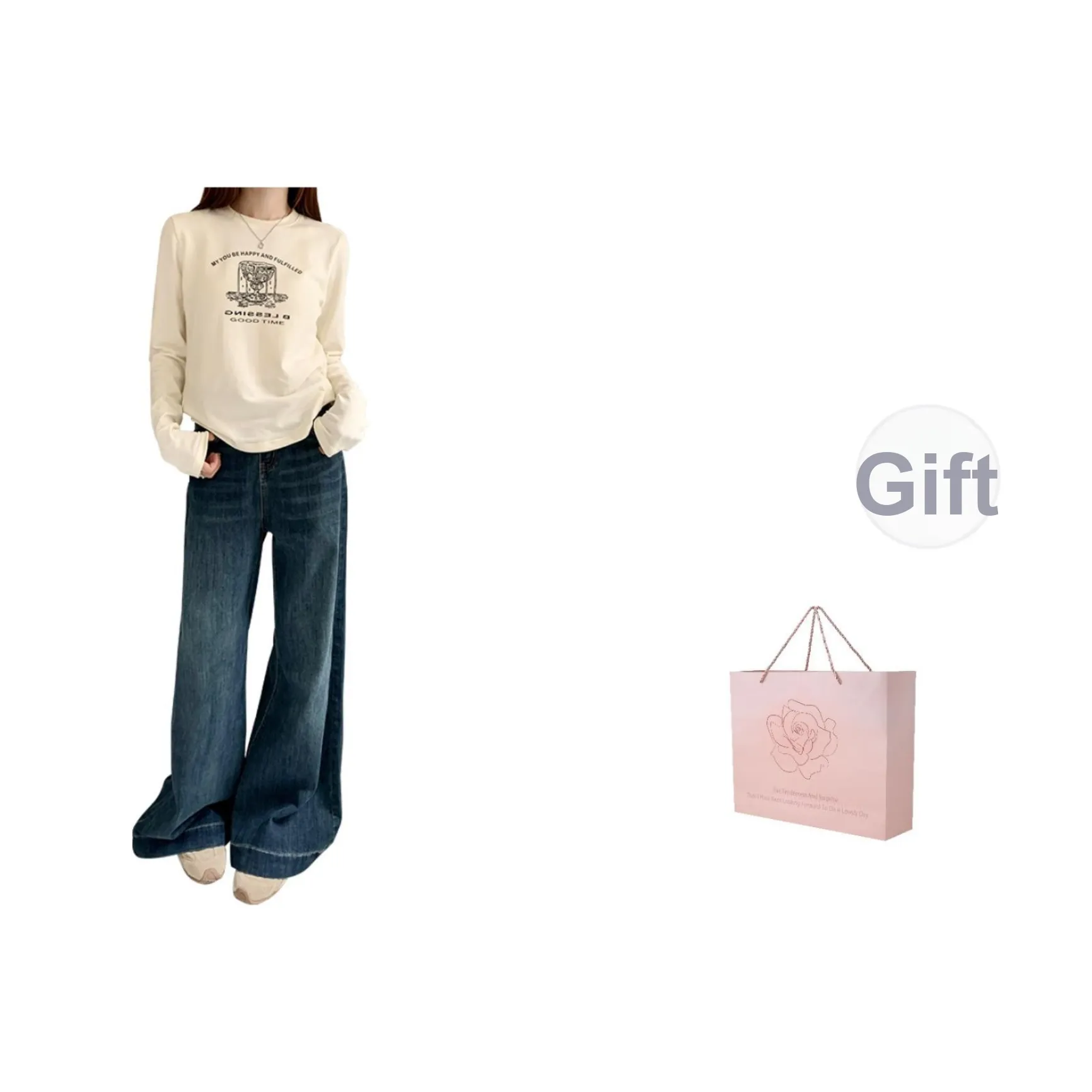 ZAZN Синий Обычный В комплекте сумка для покупок Женские Джинсы