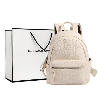 OCTSUI PU Backpack Women's Ecru/Black