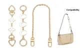 Gold[White Four-Leaf Clover+Moon Extender Chain]+Decorative Chain 40cm