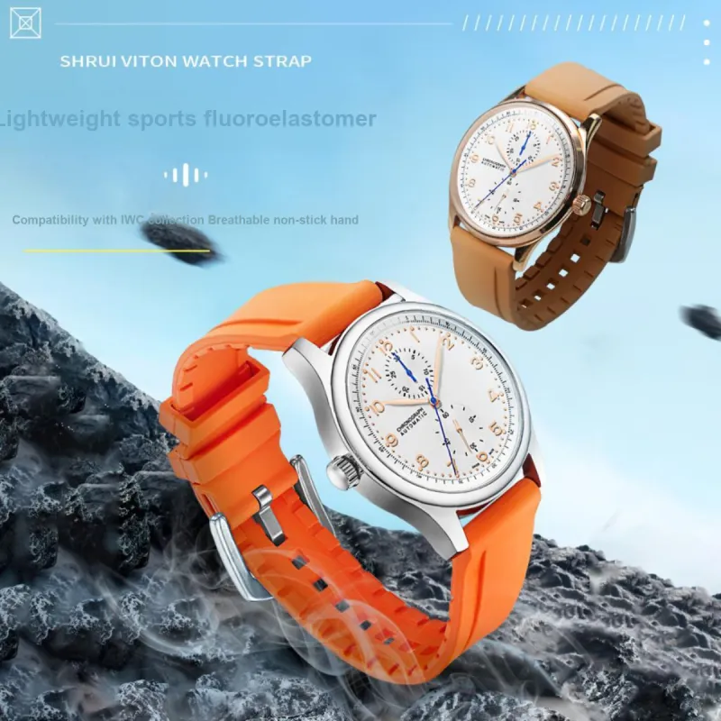 SHIRUI Ten Auspicious Symbols Compatibility Watch Band 20/22mm Fluoroelastomer Material-19