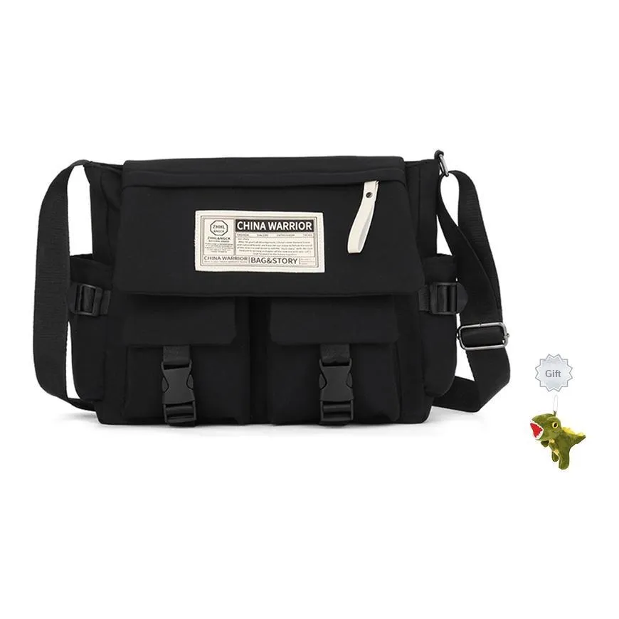 Warrior Нейлон Рюкзак Сумка через плечо Сумка для доставки Обычный Унисекс Черный Белый