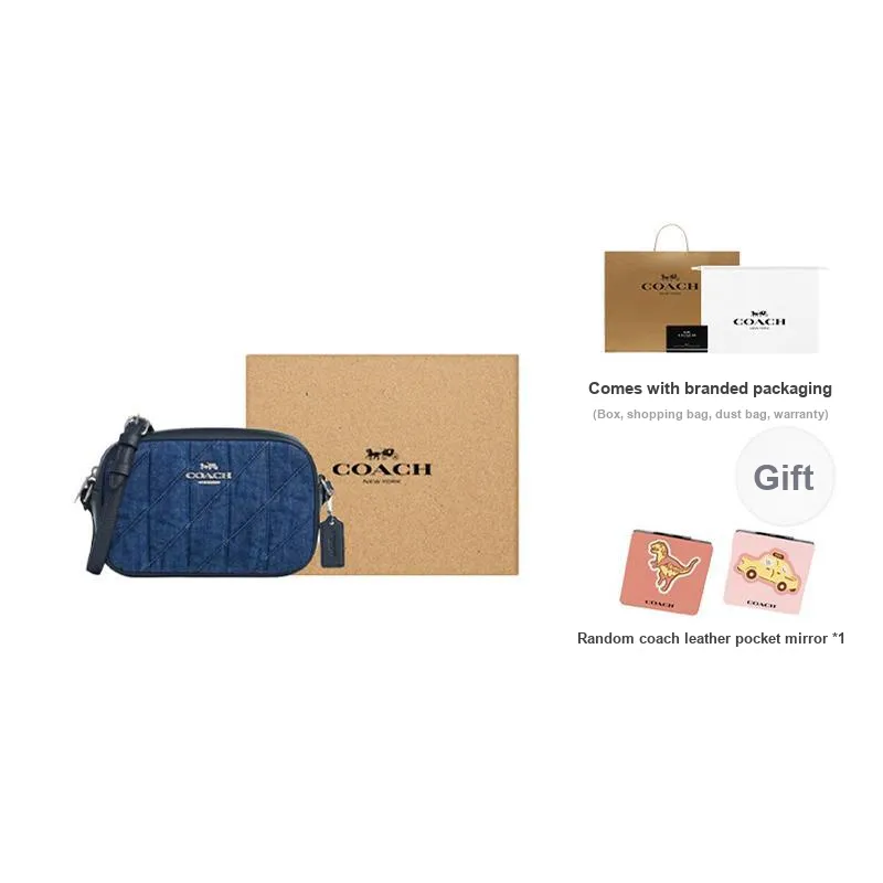 COACH Jamie Fabric Camera Bags Crossbody Bag Shoulder Bag Mini Women's Denim Blue-8