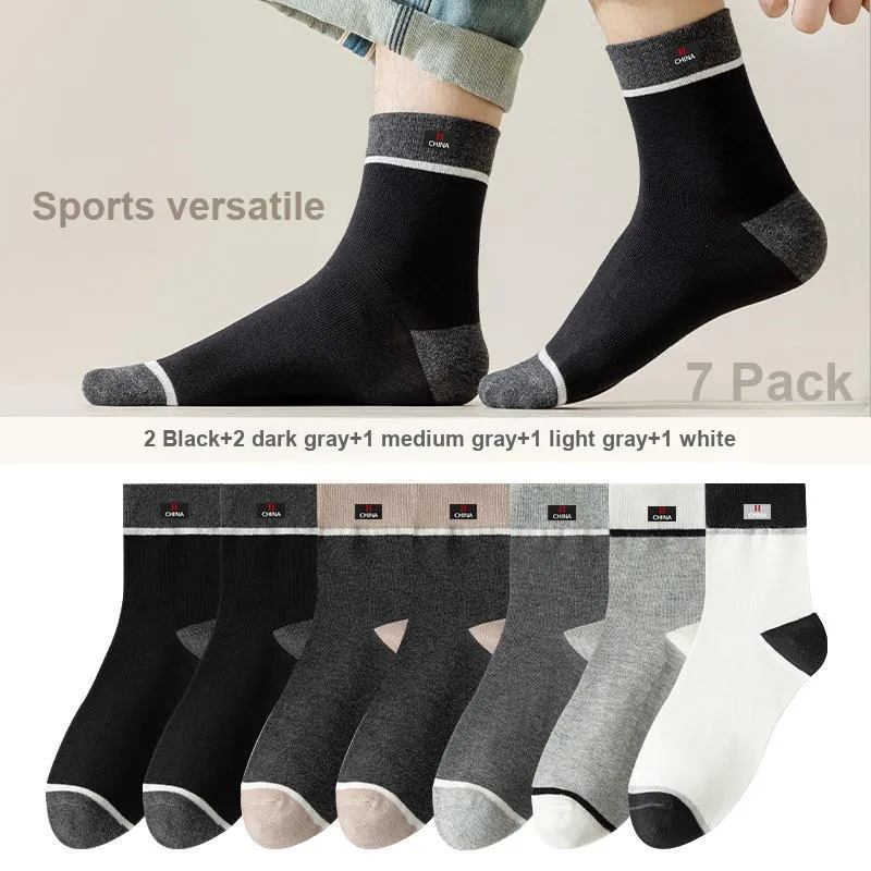 Lan Miao Mid Calf Socks Men's 7 Pack-1