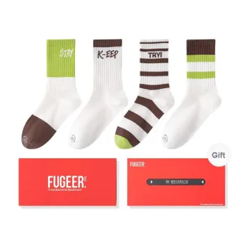 FUGEER Knee-High Socks Women's Box 4-Pack
